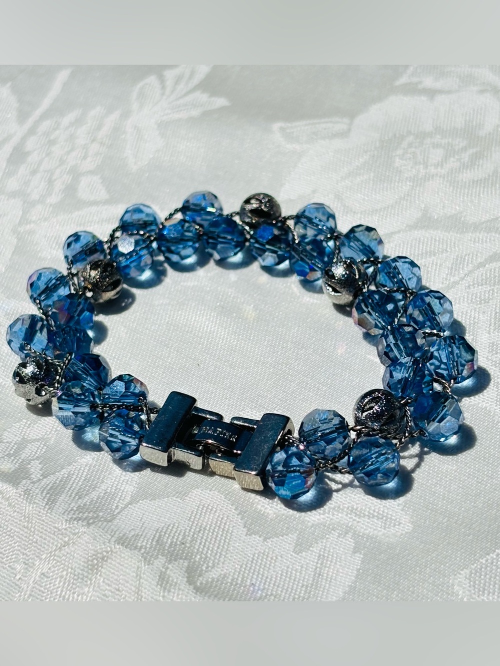 Napier Blue Crystal Beaded Bracelet